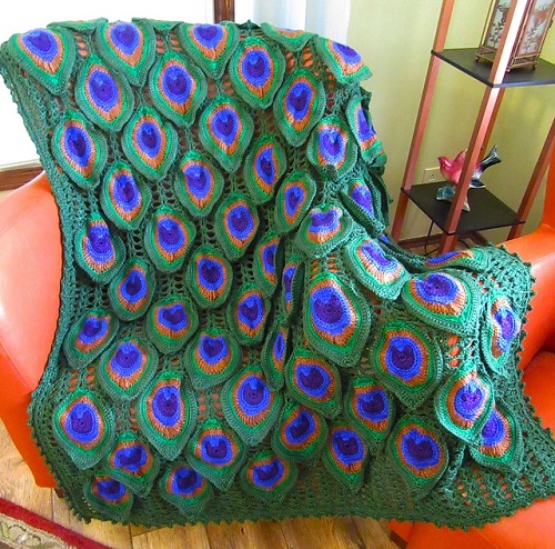 Peacock Afghan Free Crochet Patterns and Ideas 2