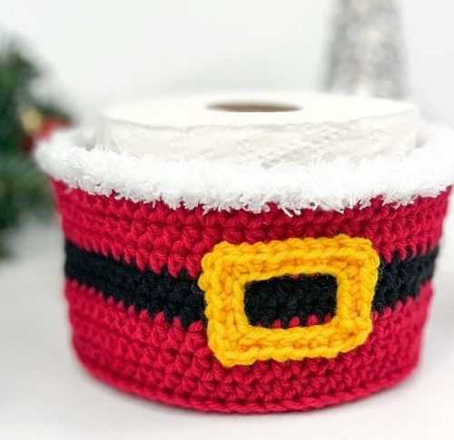 Christmas Crochet Toilet Paper Holder