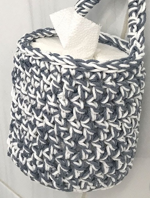 Crochet Hanging Toilet Paper Holder