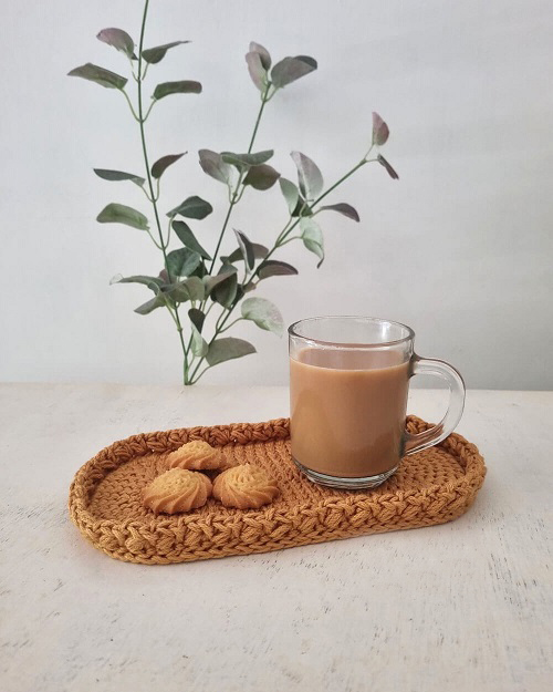 Crochet Oval Mini Tray Free Pattern