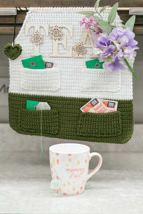 Crochet Hanging Teabags Holder