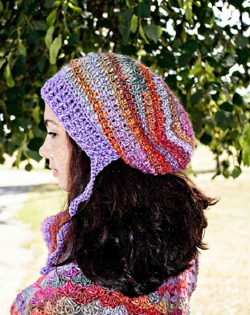 Crochet Waves of Warmth Slouch Hat