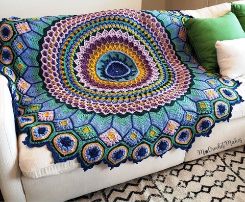 Peacock Afghan Free Crochet Patterns and Ideas 3