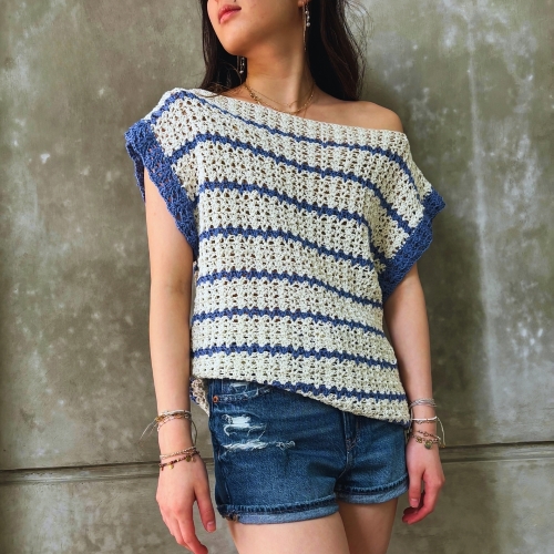 Stripes and Lace Beginner Top