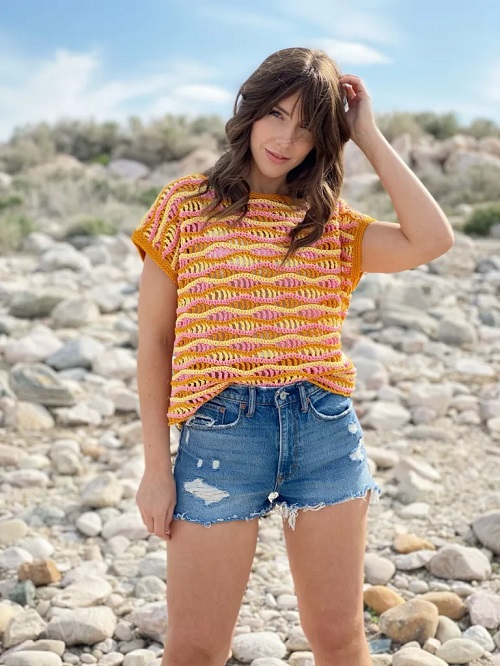 Oversized Electric Tee Crochet Free Pattern