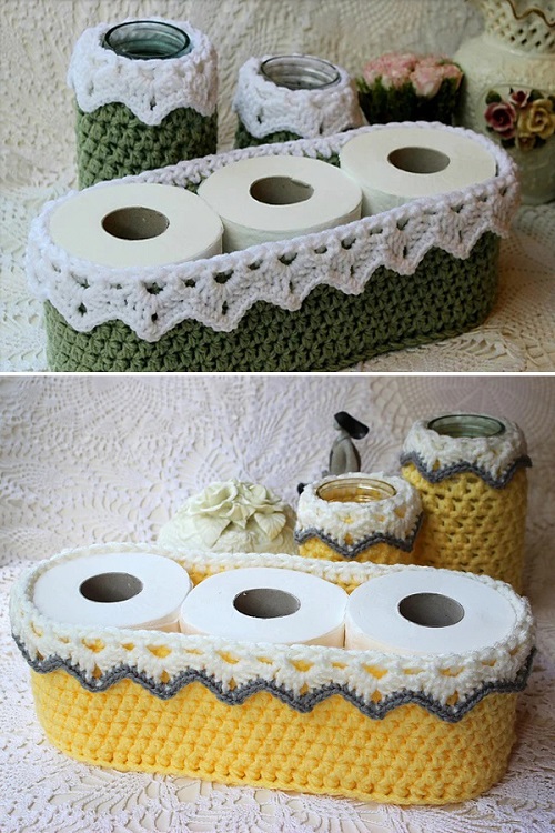 Victorian Heirloom Lace Basket for TP Rolls