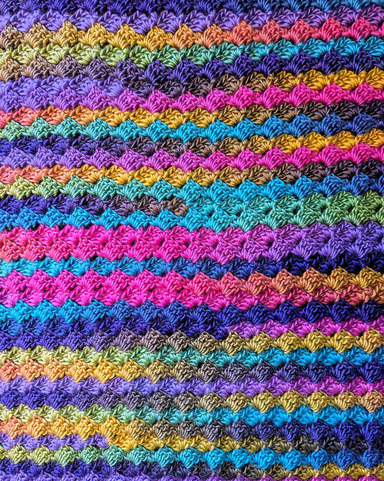 Blooming Hues Crochet Blanket Pattern Close Up
