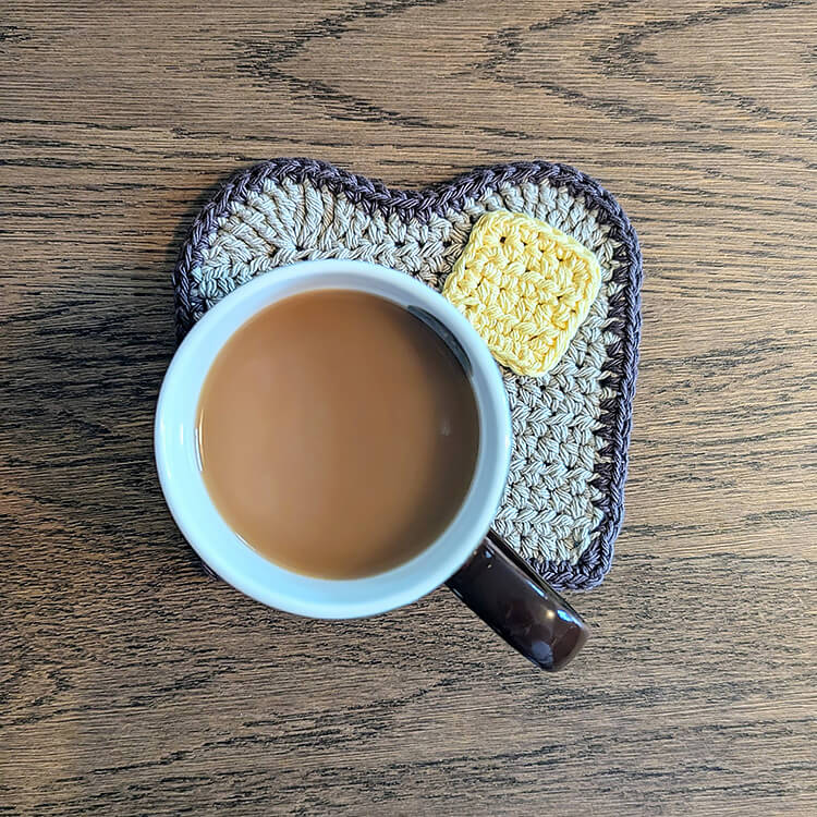 Buttered Toast Coaster with Coffee