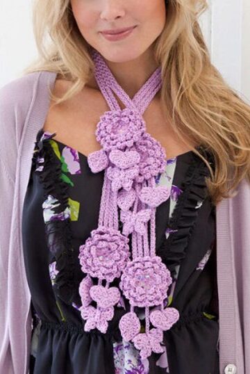 15 Crochet Floral Necklace Free Patterns
