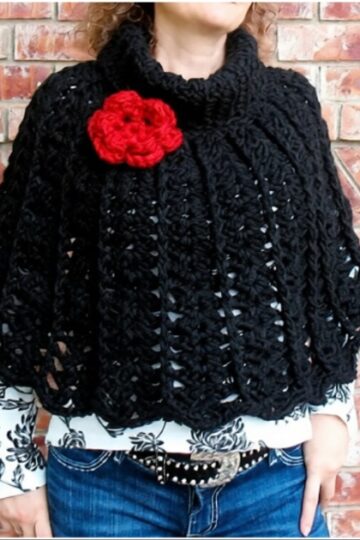 10 Crochet Floral Poncho Free Patterns