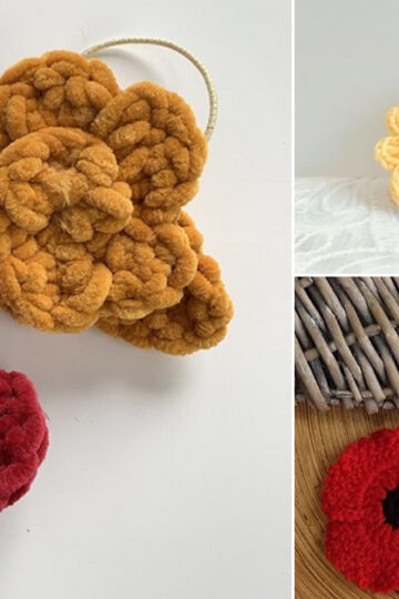 11 Crochet Flower Hair Tie Free Patterns