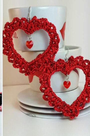 10 Crochet Heart Earring Free Patterns