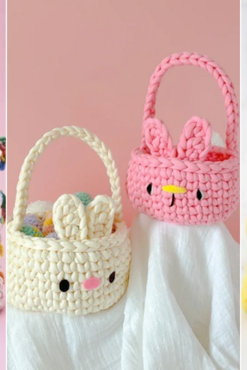 10 Crochet Spring Basket Free Patterns