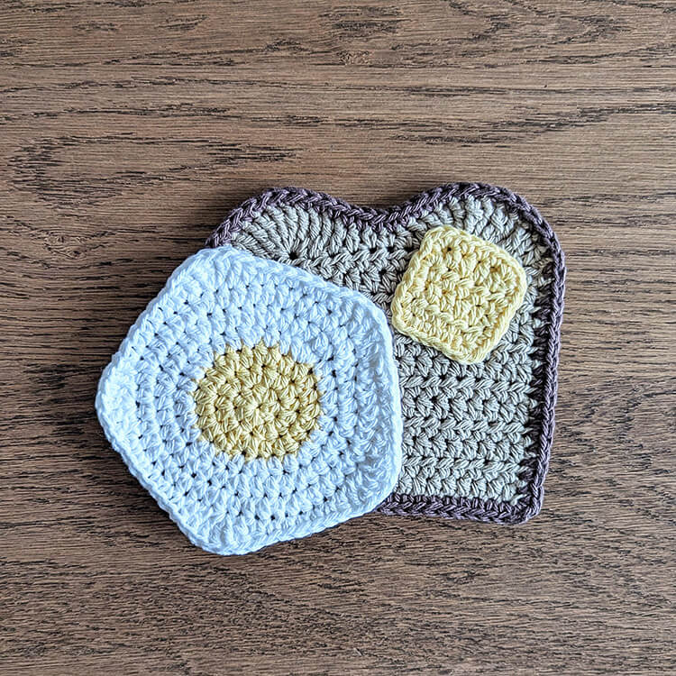 egg and buttered toast coasters