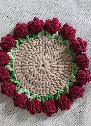 10 Tulip Coaster Free Crochet Patterns - Crocht