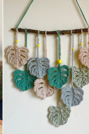 7 Monstera Leaves Wall Hanging Free Crochet Patterns