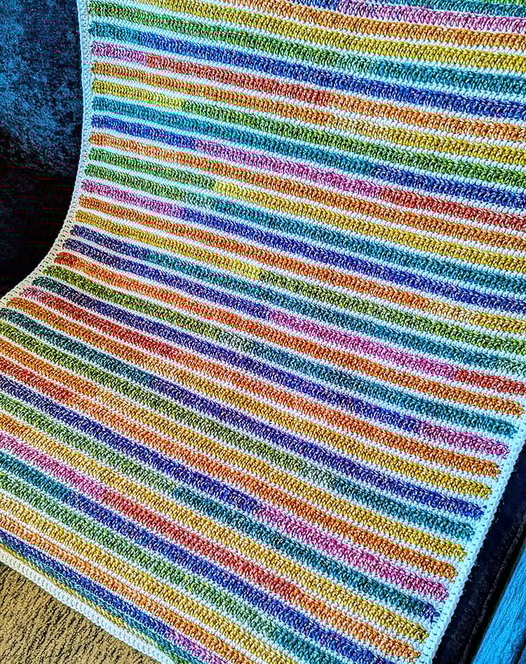 Crochet Prism Blanket on Couch