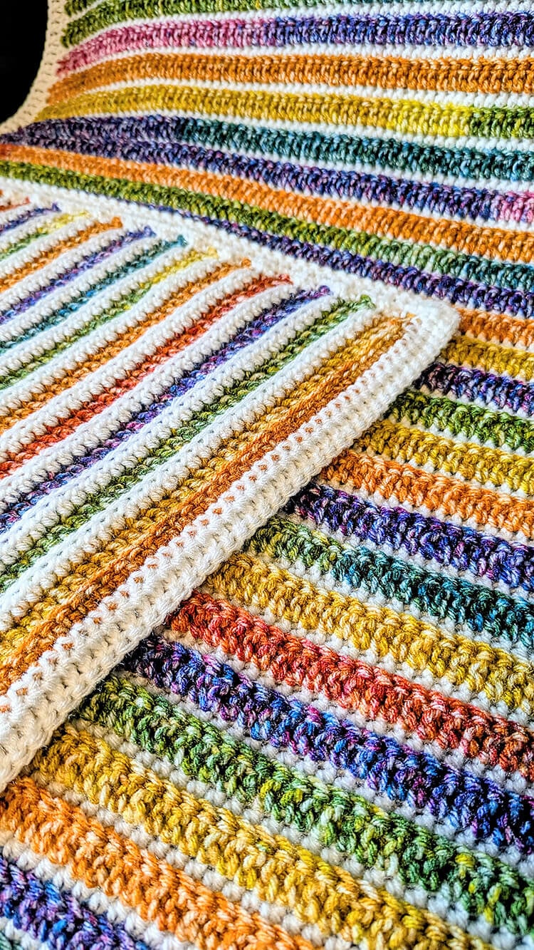 Crochet Prism Blanket Front and Back View
