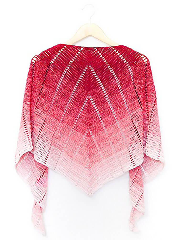 Raspberry Croissant Shawl