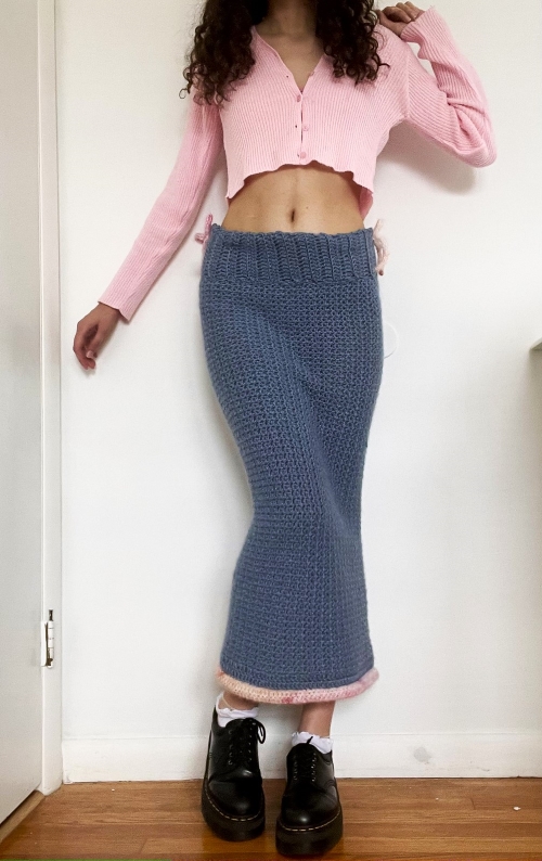 Crochet Bow Maxi Skirt