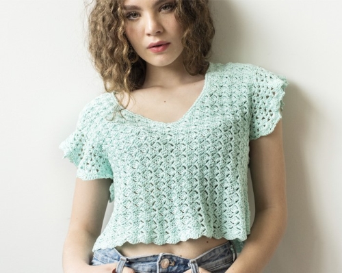 Crochet Butterfly Top with Ruffle