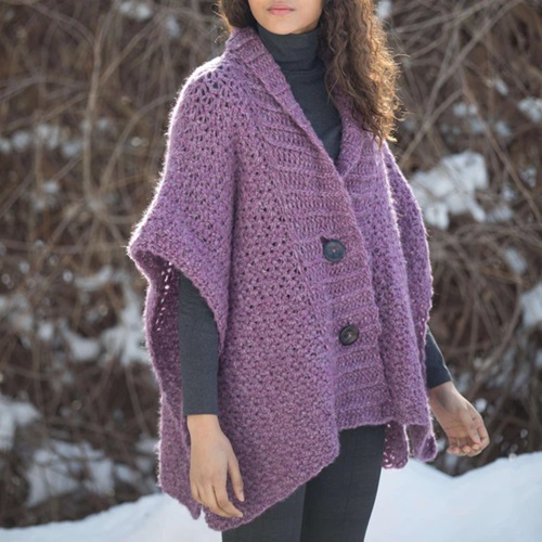 Buttoned Wrap Free Crochet Patterns 3