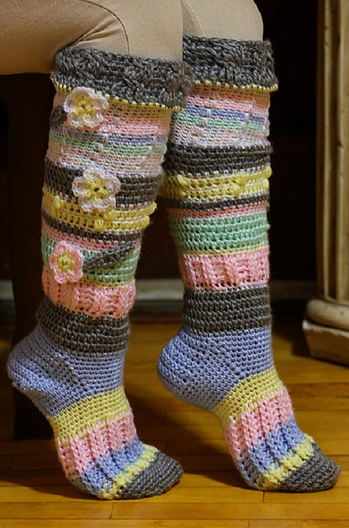 Knee High Socks Free Crochet Patterns 1