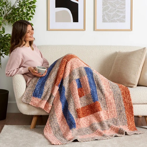 Crochet Log Cabin Quilt