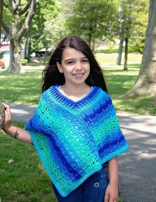 Crochet Sea Glaze Poncho