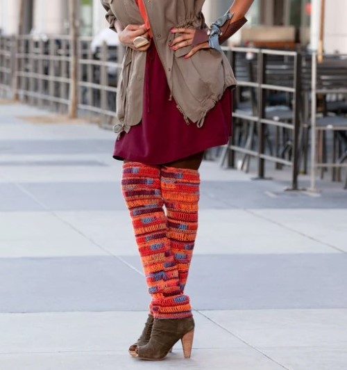 Crochet Thigh High Leg Warmer
