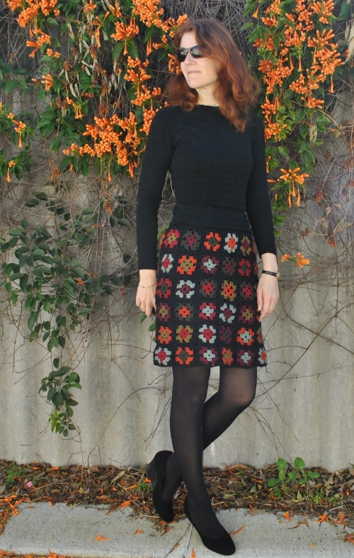 Crocheted Granny-squares Skirt