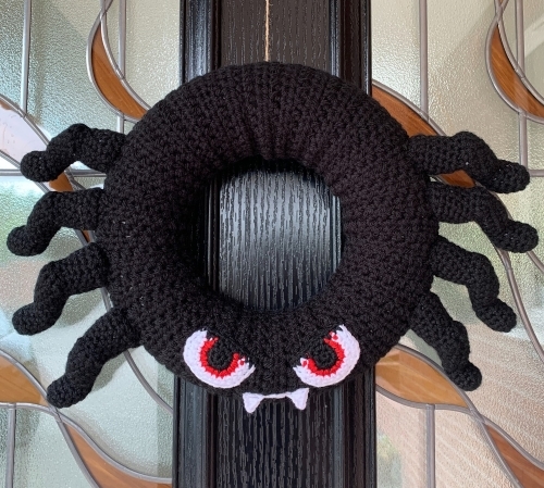 Crocheted Halloween Spider Wreath