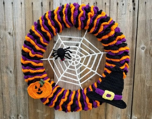 Crocheted Halloween Wreath