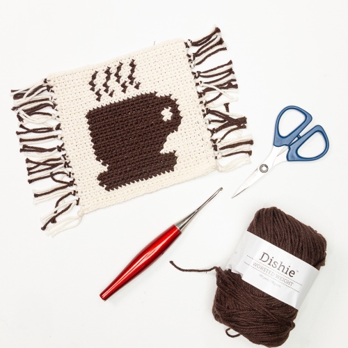 It's Coffee Time Crochet Mug Rug