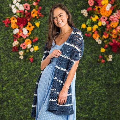 Lacy Stripe Crochet Shawl Pattern