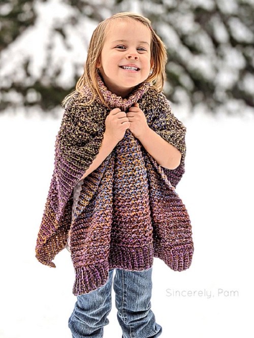 Kids Poncho Free Crochet Patterns 1