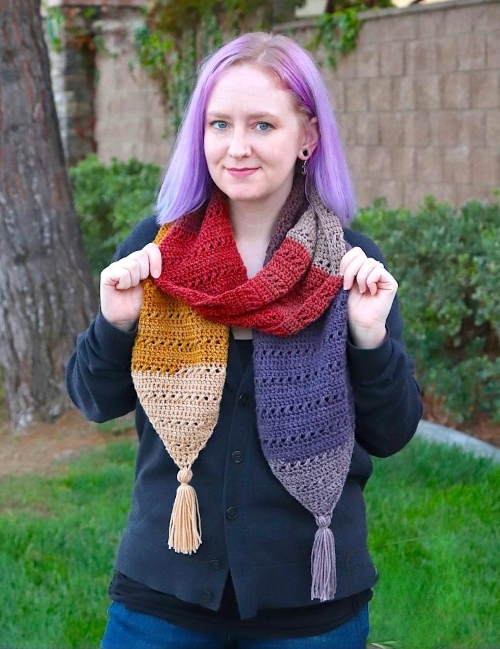 Tasseled Scarf Free Crochet Patterns 3