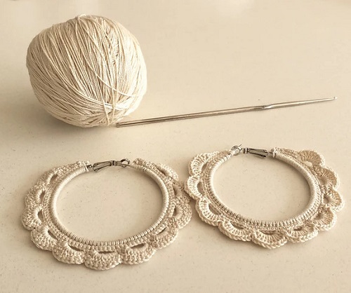 Easy and Cute Crochet Hoop Earrings