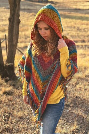 10 Hooded Poncho Free Crochet Patterns - Crocht