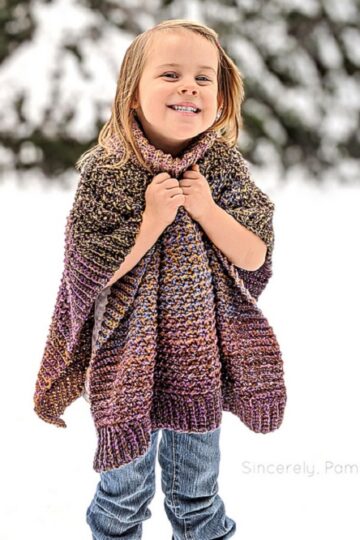 12 Kids Poncho Free Crochet Patterns - Crocht