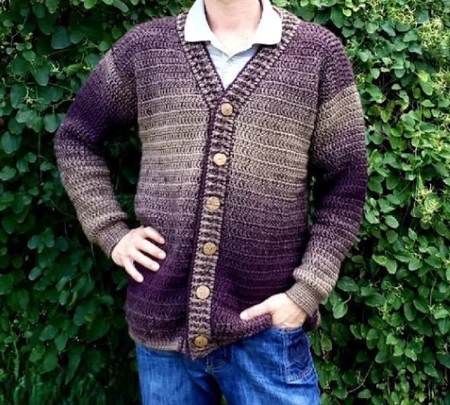 Easy Crochet Cardigan Sweater For Man