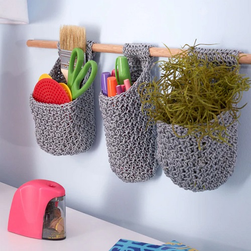 Over the Table Crochet Hanging Baskets