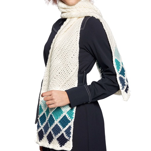 Stepping Diamonds Crochet Scarf