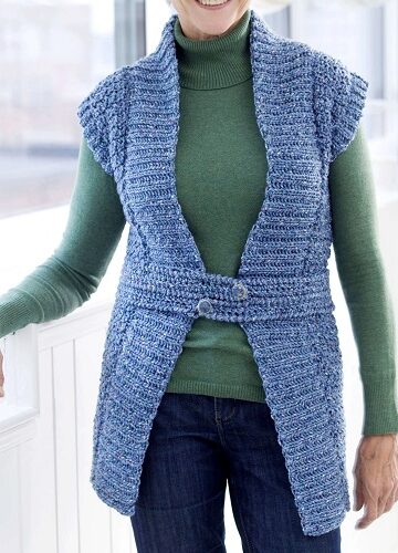 14 Crochet Long Vest Free Patterns