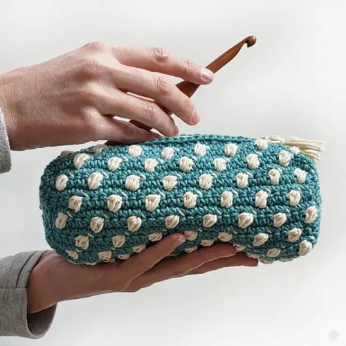 Bobble Notions Bag Free Crochet Pattern