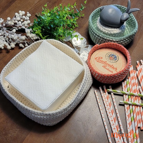 Crochet Cord Napkin Holder Box