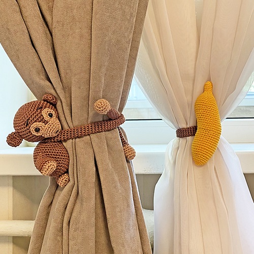 Monkey and Banana Curtain Holders