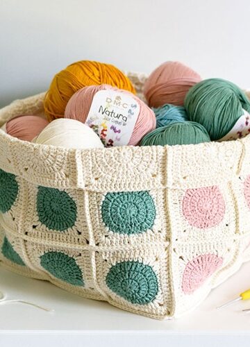 12 Crochet Granny Square Basket Free Patterns
