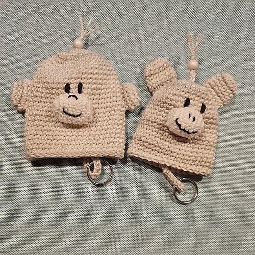 monkey and donkey key holder crochet pattern