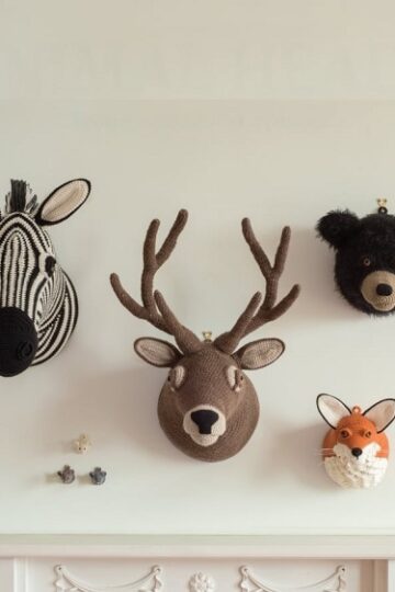 11 Crochet Animal Heads Wall Display Free Patterns